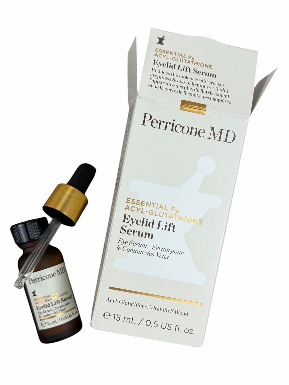 NIB Perricone MD Eyelid Lift Serum with Acyl-Glutathione and a Vitamin F blend.